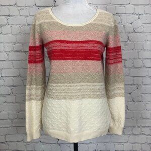 Soft Surroundings 100% Cashmere Striped Sweater Size S